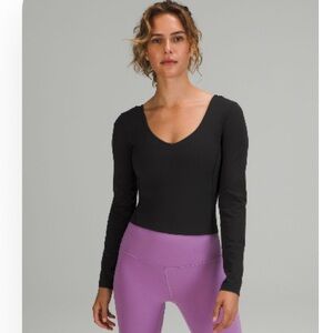 Women's Black Long Sleeve workout top lululemon